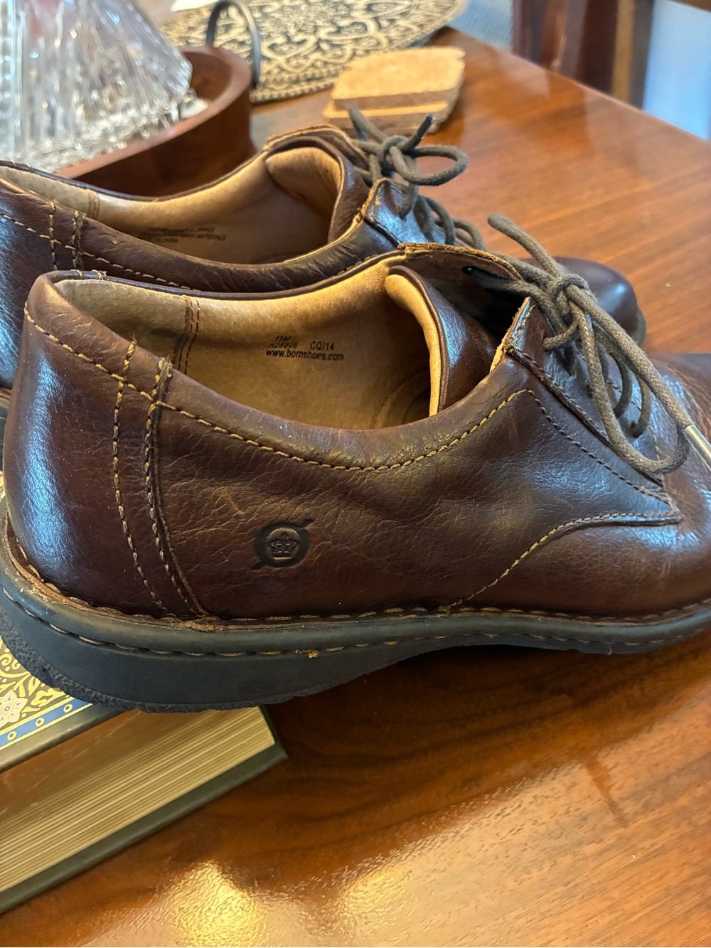 Born Men's Dark Brown Leather Lace-Up Oxfords